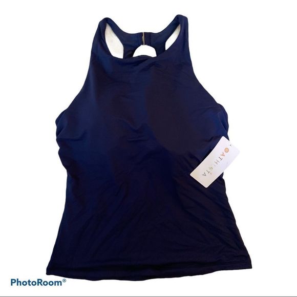 Athleta Other - Athleta Maldives High Neck Swim Tank NWT Dress Blue (Navy) XS 32B/C